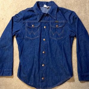 Vintage Womens Wrangler Long Sleeve Denim Shirt M